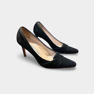 Manolo Blahnik Black Suede Heels